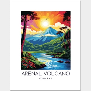 A Pop Art Travel Print of the Arenal Volcano - Costa Rica Posters and Art